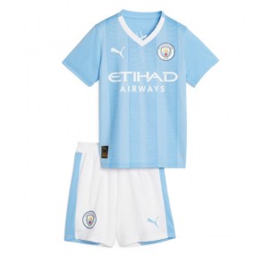 Manchester City Dětské Domácí dres komplet 2023-24 Krátký Rukáv (+ trenýrky)